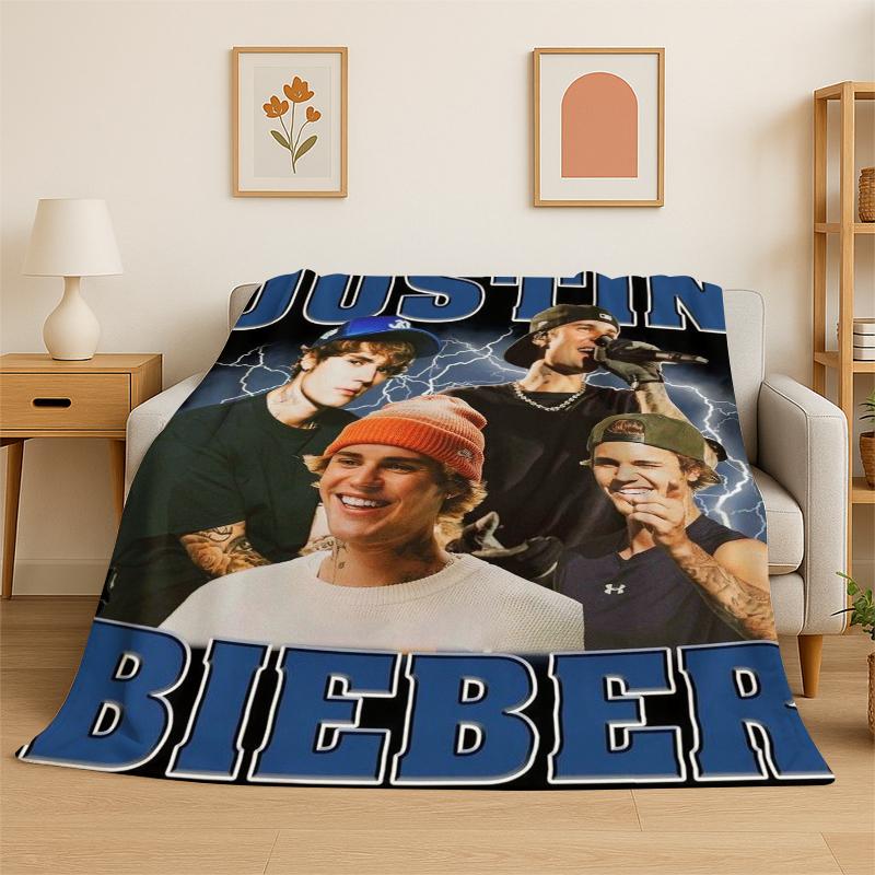 3D Singer Star Flannel Blanket Soft Warm Throw Blanket for Bedroom Living Room Bed Travel Camping Picnic Gift