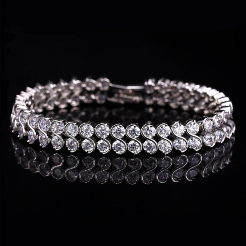 

Популярные украшения, Простой волнистый браслет с цирконами для девочек