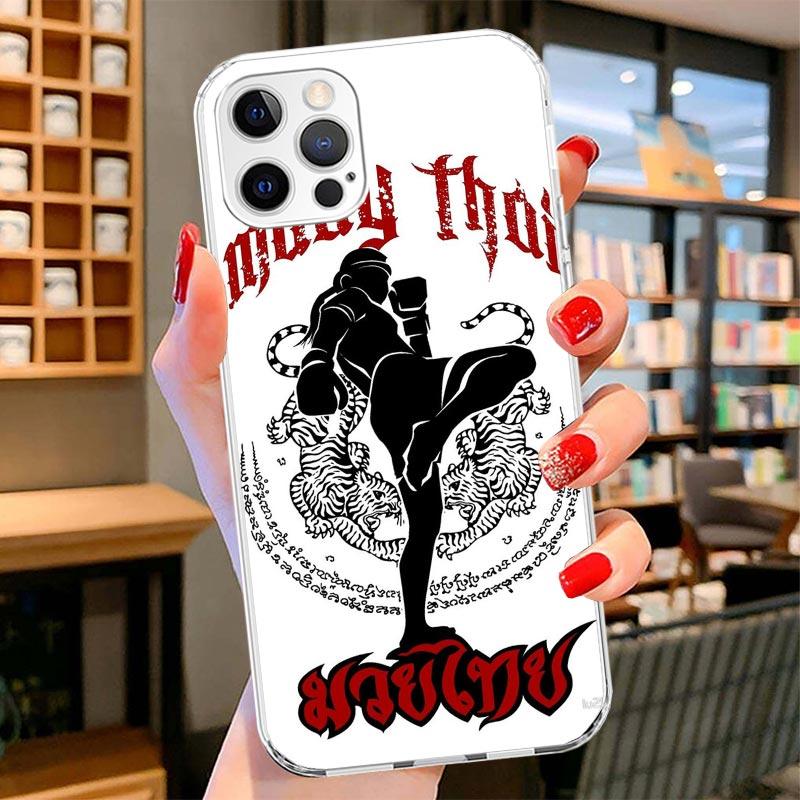 Muay Thai Fight Boxing Cover Phone Case For iPhone 16 17 Air 15 14 Pro Max 16E Phone Case 13 Mini 12 11 7 SE 8 Print Pattern Fit