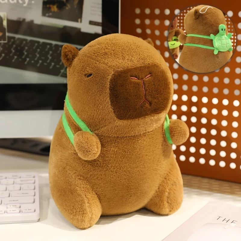 25cm Schattige Kok Capybara Pluche Speeltjes Houden Basketbal Frietjes Gevuld Wild Dier Capybara Pluche Speelgoed Begeleiden Slaap Pop 25cm