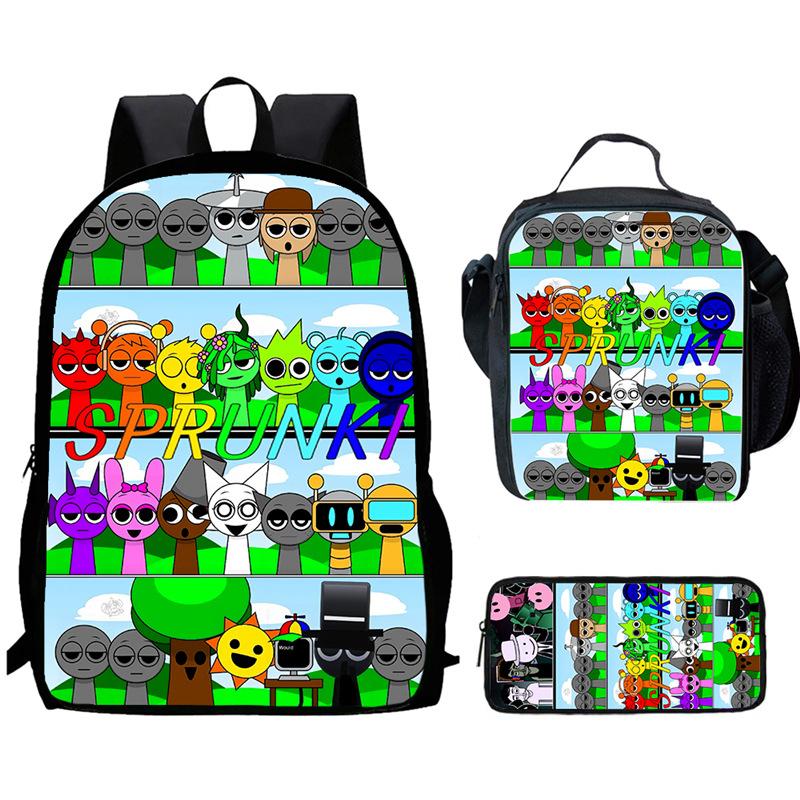 Sprunki Rhythm Box, Game Anime Backpack, Student Schoolbag, Computer Bag