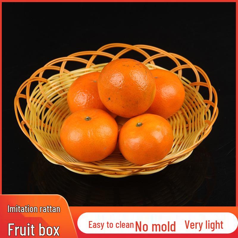 

Плетеная вручную пластиковая корзина для фруктов - Дизайн под ротанг, Ажурный стиль Small No. 22 Plastic Basket