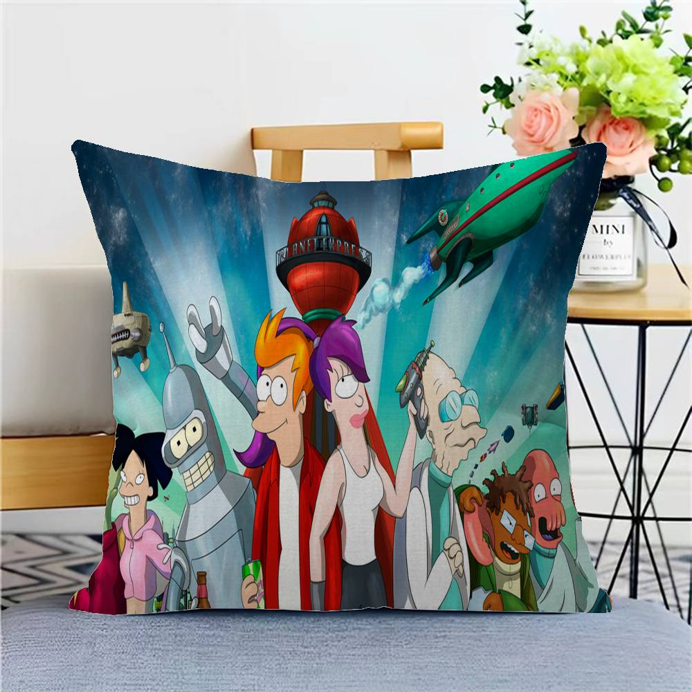 F-FuturamaS Decorative Room Aesthetics Pillow Case Home Decor Bedroom Sofa Bed Couch Pillow Cover 45x45