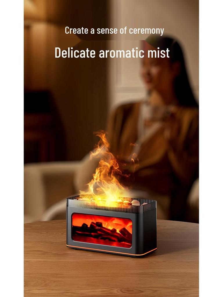 3D Fireplace Aromatherapy Machine: Colorful Flame Essential Oil Diffuser for Home