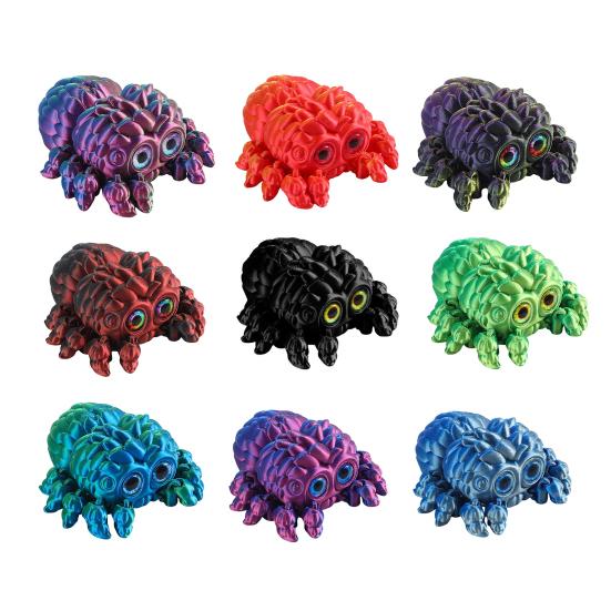 Halloween 3D Printed Spider Figurine Movable Joints Spider Figure Fidget Toy Articulated Spider Model Decoration Home Office Desktop Ornament