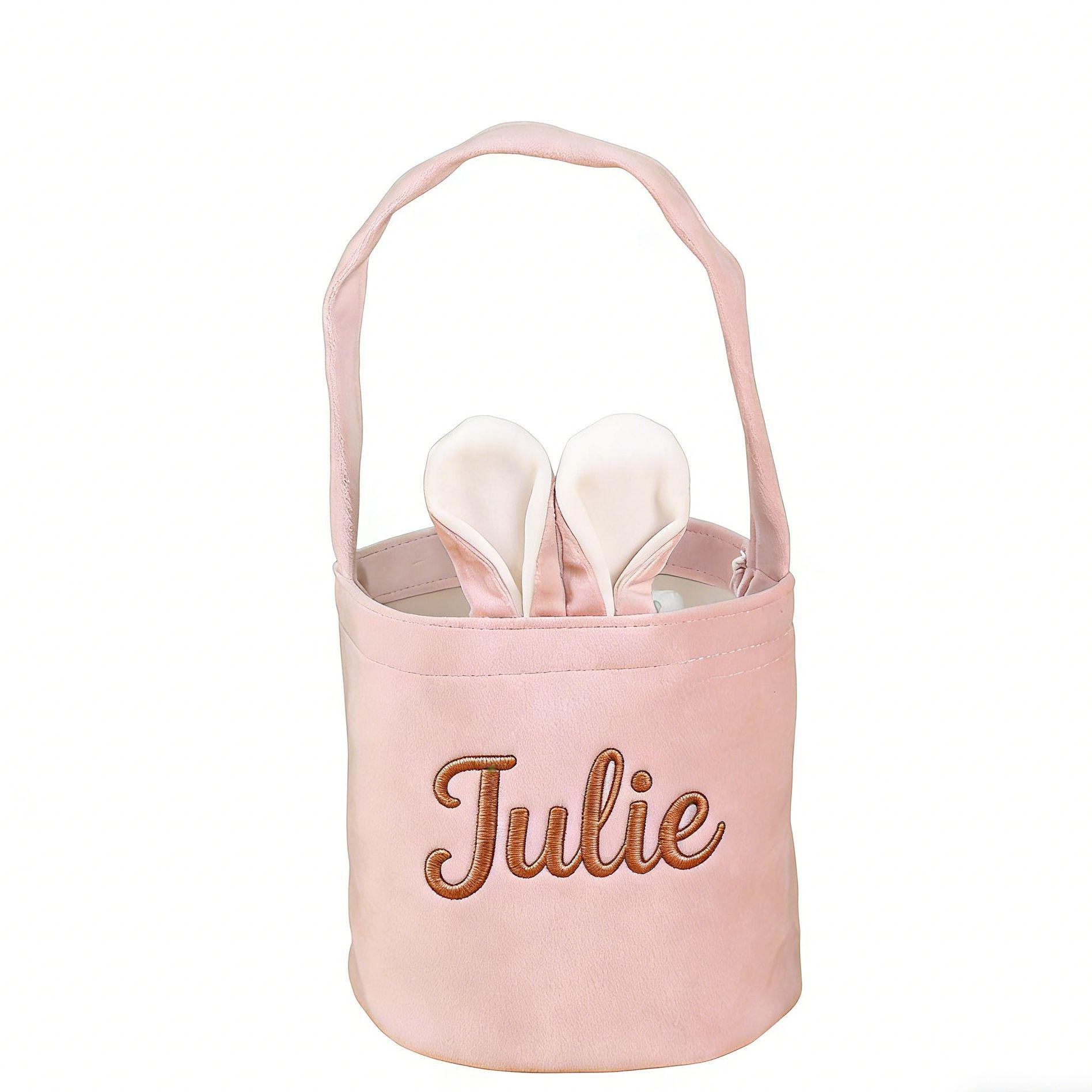 

Easter Bunny Ear Embroidered Handbag and Candy Basket Blank (13*14cm)