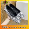 Versatile Flat-bottomed Comfortable Women's Doudou Shoes Women's Spring and Summer Fashion Sequined Soft-soled Shallow-mouth Ladyshoes Single Shoes