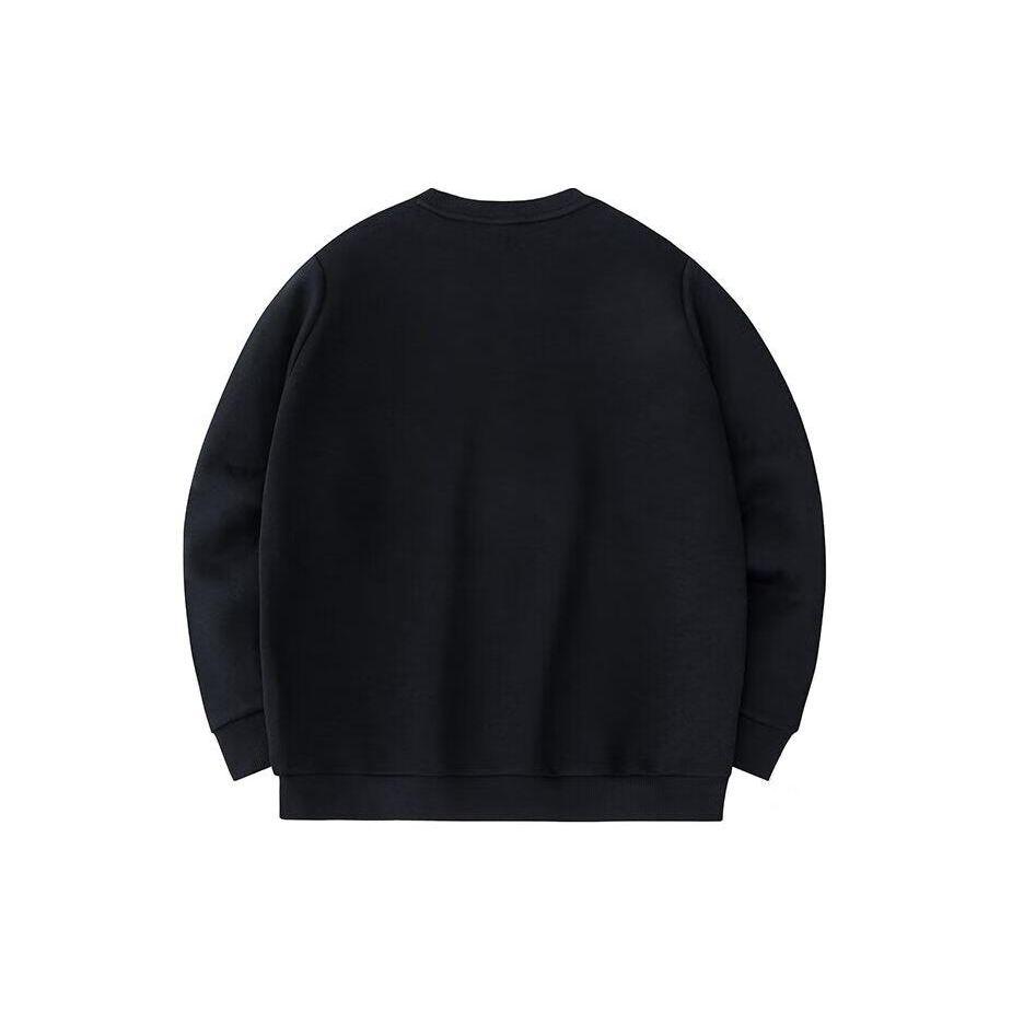 Anta Outdoor Series Letter Camping Pattern Round Neck Easy Care Casual Pullover Sweatshirt Men sweatshirt Basic-Black 152416701-3