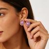 Oversized Geometric Stud Earrings With Full Rhinestone Embellishment Trendy Minimalist Statement Jewelry Women