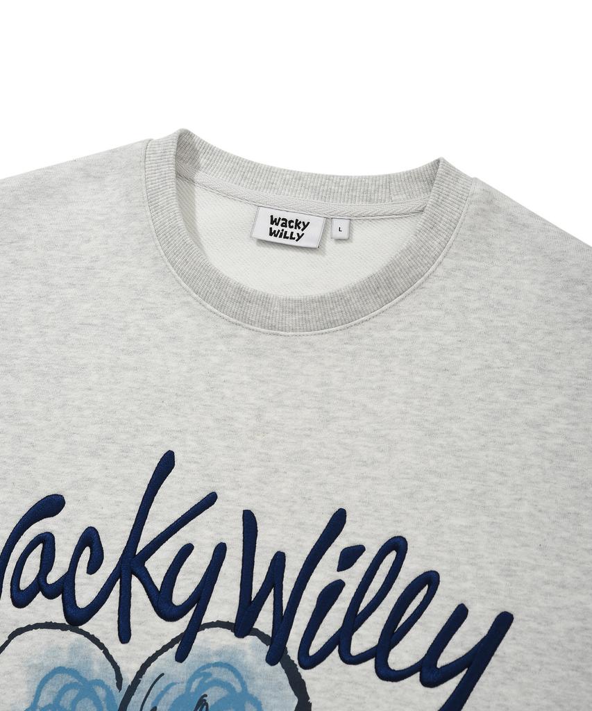 WACKY WILLY Big Lily Sweatshirt Light Gray