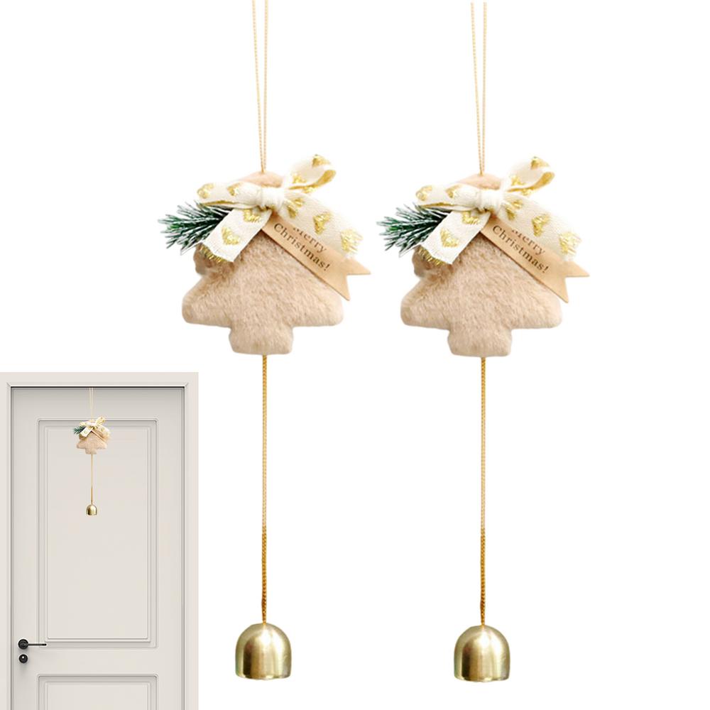 Christmas Bells For Door 2 Pieces Winter Holiday Festive Ornaments Christmas Bell Wind Chimes For Indoor Home Bedroom Living
