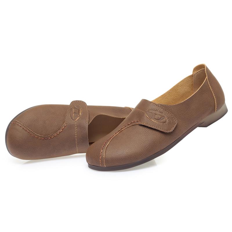 Fashion AIYUQI Women's Casual Shoes Spring 2025 New Genuine Leather Women's Shoes Mom Large Size Vintage Round Toe Ladies Shoes