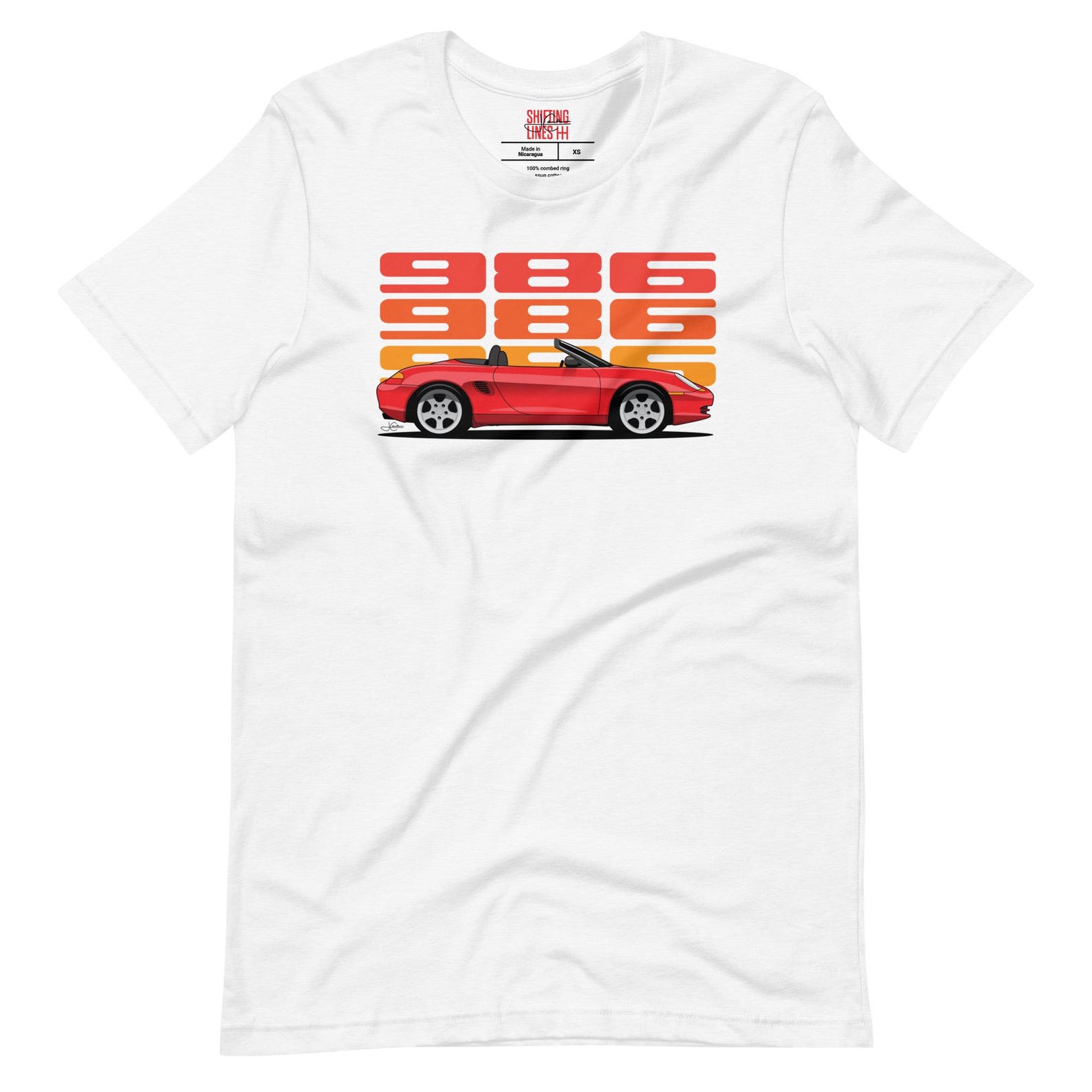 Mid Engine 986 Sports Car convertable Unisex t-shirt – Car Enthusiast Apparel S