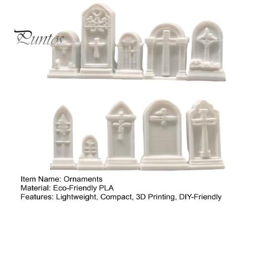 Detailed Gravestone Models for Crafts 10Pcs Mini Tombstone, 3D Printed Unpainted Model Kit, Micro Cemetery Diorama Crafting Supplies Accessories,