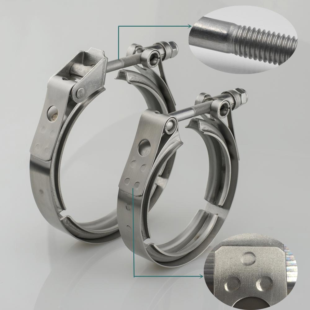 304 Stainless Steel V Band Clamp 2" 2.5" 3 Inch 51 63 76 mm Turbo Exhaust Pipe Vband Clamp Male Female Flange V Clamp Kits