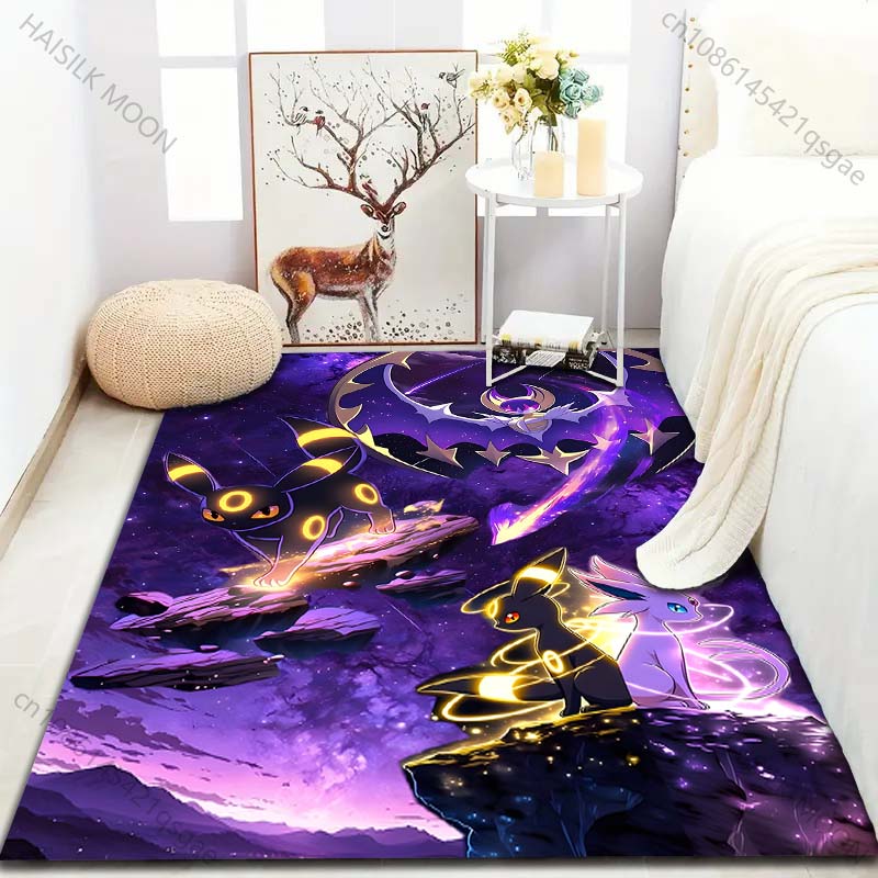 Multiple Sizes Pokemon Umbreon and Sylveon Print Carpet for Living Room Bedroom Kid's Room Home Decor Non-slip Mat Area Rug