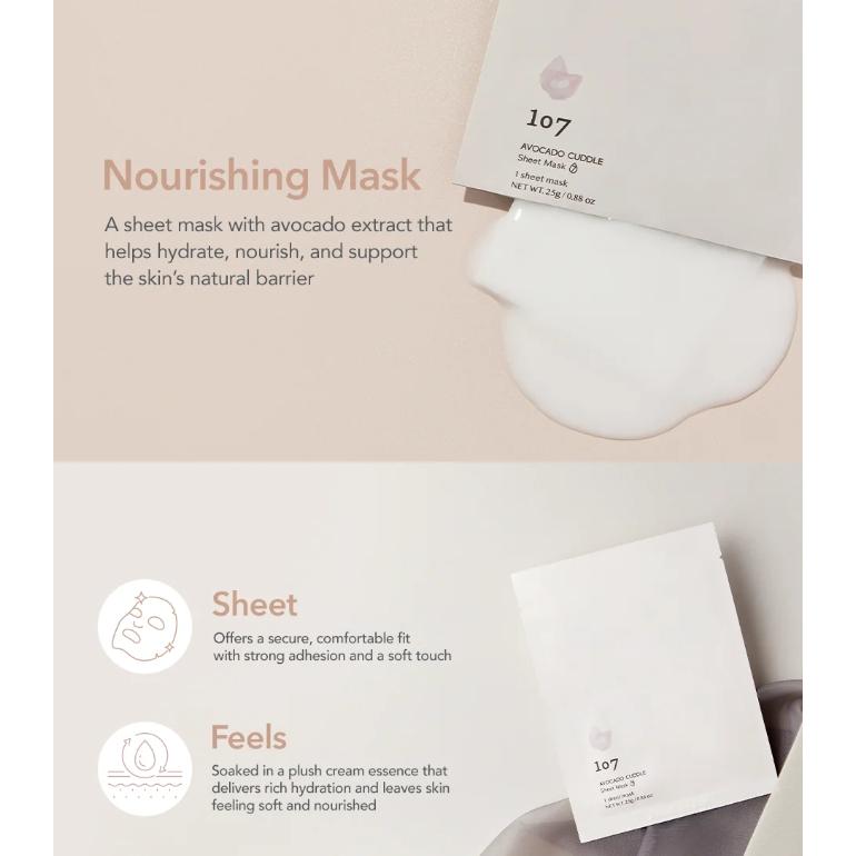 107 AVOCADO CUDDLE Sheet Mask (5 Sheets Set)