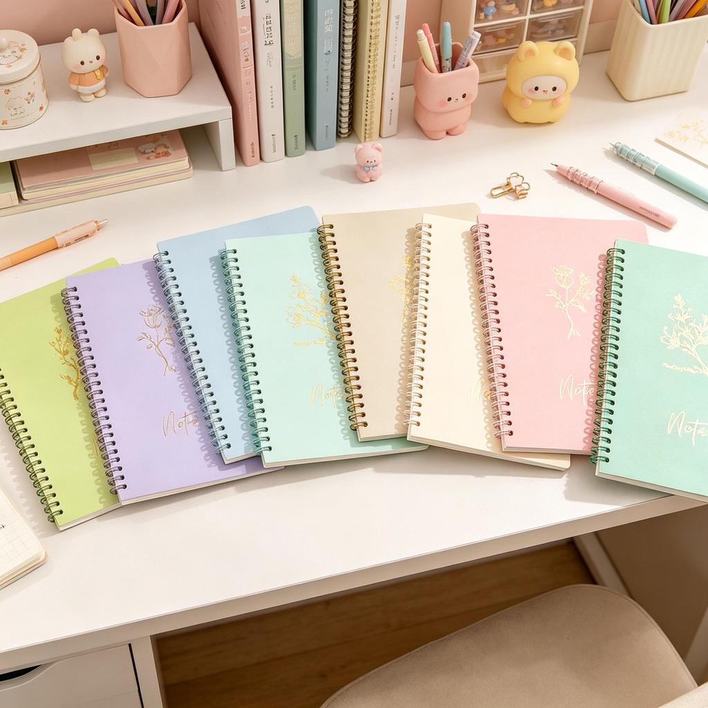 Macaron Color A5 Spiral Notebook - Ruled Diary for Students & Office