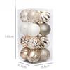 Kerstversieringen: 16-delige Set Onregelmatig Gevormde Geschilderde Kerstballen om op te Hangen, Kerstboomversieringen en Accessoires