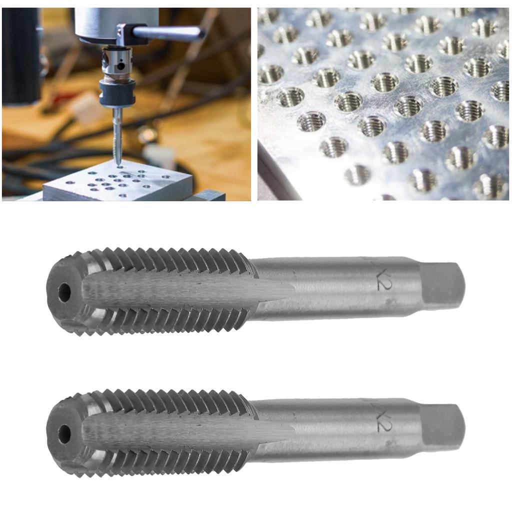 2pcs High Speed Steel   Thread Tap Straight Flutes Thread Tapping Tool Hand Thread Tap