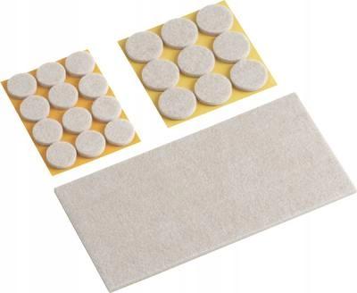 Felt Furniture Pads Set of 53 Beige Self-Adhesive Parkside