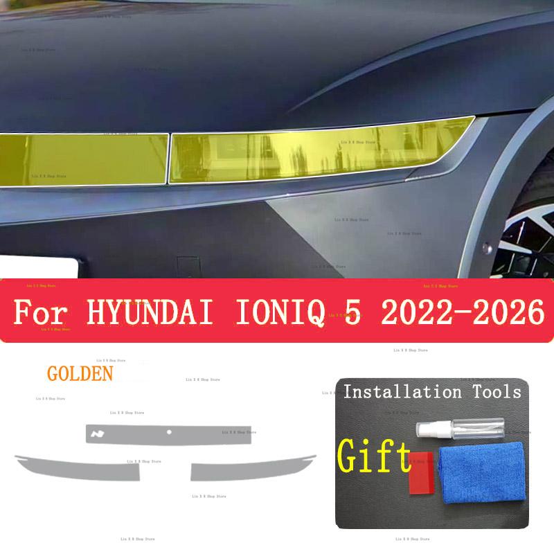 Für HYUNDAI IONIQ 5 (2024-2025)Heckleuchte Auto Styling Aufkleber Scheinwerfer TPU Rauchig Schwarz Rücklicht Schutzfolie Zubehör