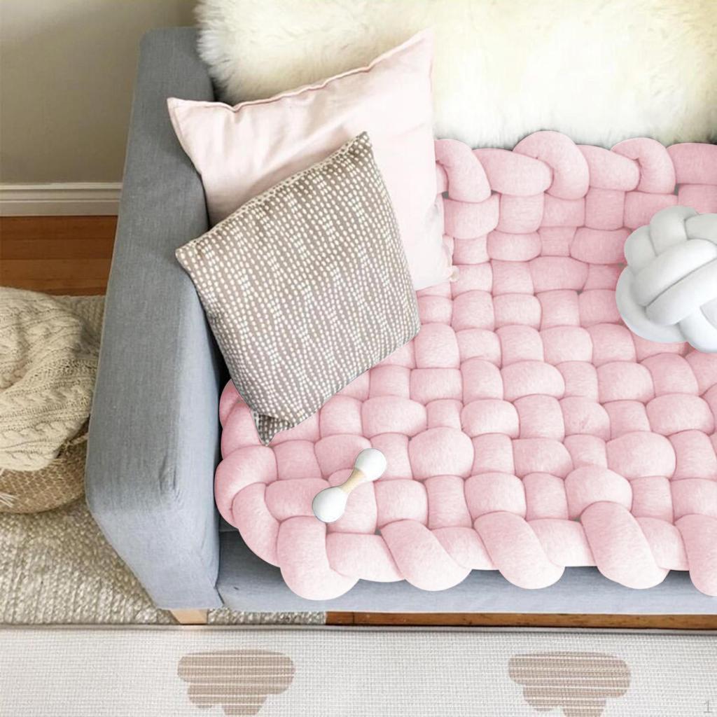 Decorative Knit Blanket ,Throw warm Mat ,Thick Soft Crochet blanket, Knitted Yarn for Lounge