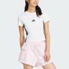 adidas Essentials 3-Stripes Slim Fit Short Sleeve T-Shirt Women Tops White Black JE1239
