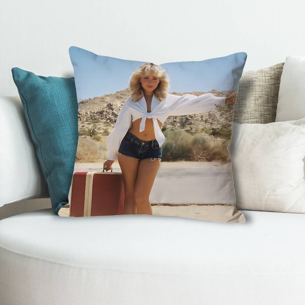 SSabrina CCarpenter Friend Anime Celebrity Merchandise AllMatch Printed Pillow Case Sofa Car Office Room Decoration Protector