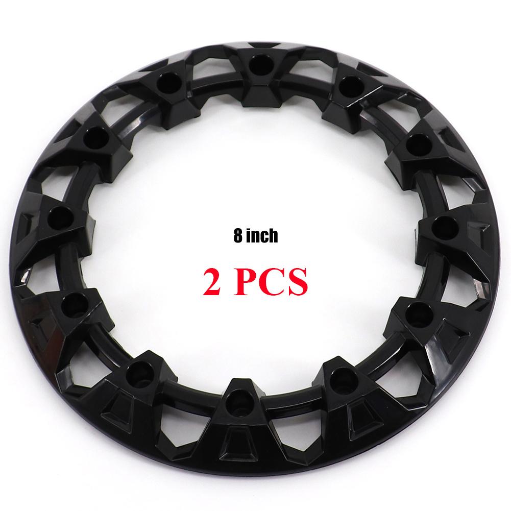 2Pcs 8-inch ATV Wheel Trim Hub Protection Decor Rim Cap Universal Vehicle All Terrain Wheel Plastic Cover Fit 8 Inch Tires