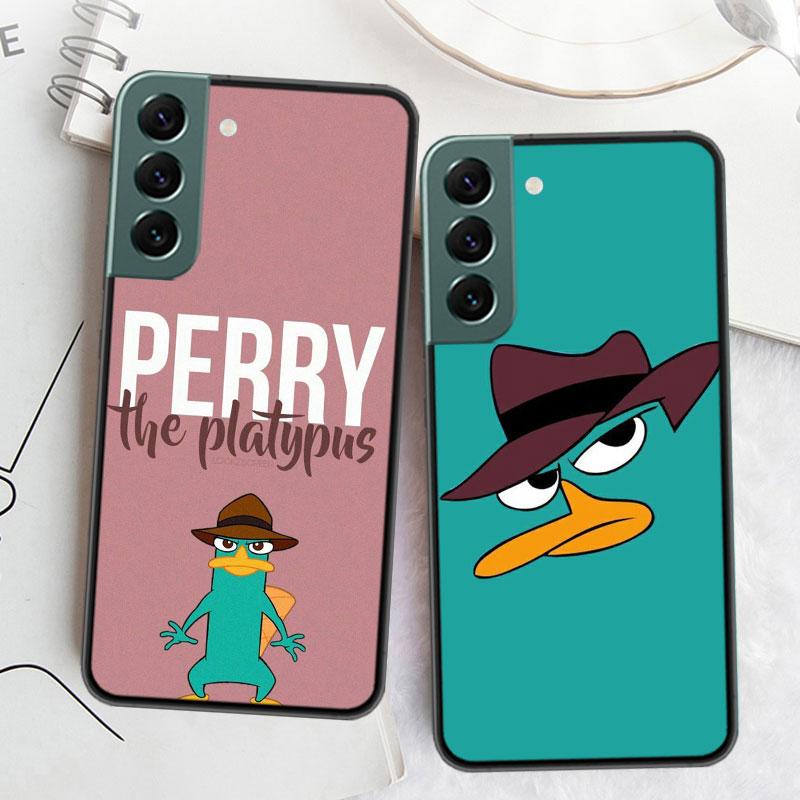 Cartoon Perry The Platypus Phone Case For Samsung Galaxy S22 S25 Ultra S21 S10 Plus S26 Edge S20 S23 S24 FE Cover Silicone S