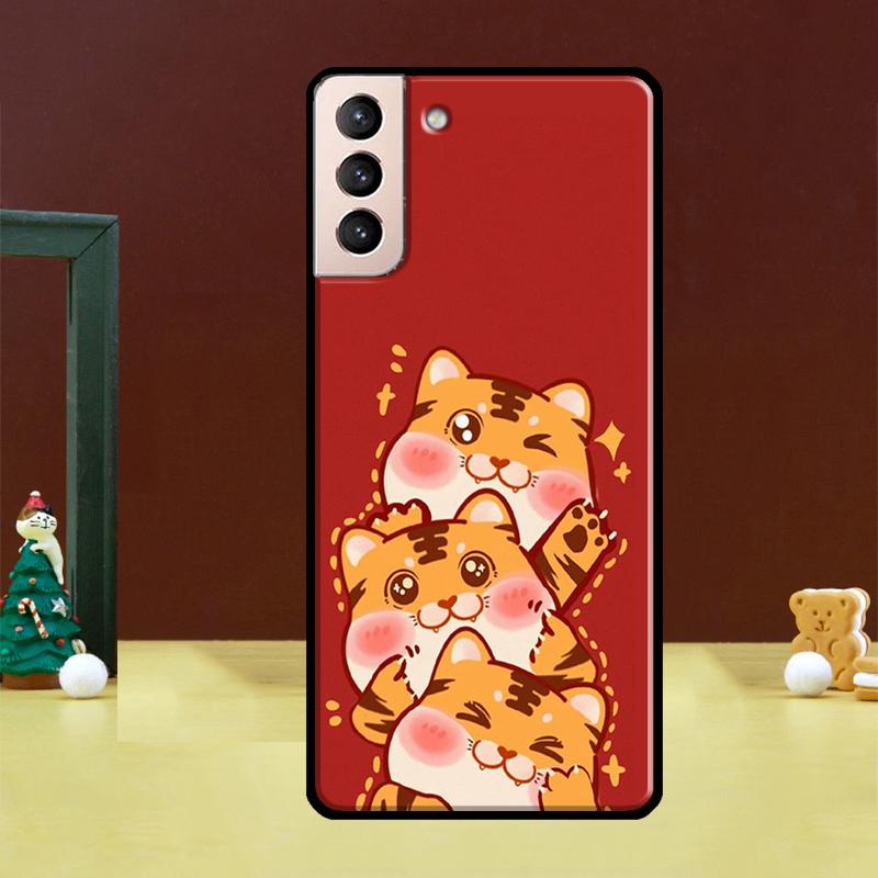 Funny Cartoon Tiger Phone Case For Samsung Galaxy S24 Ultra S20 S21 S22 S23 S25 Ultra S24 FE S9 S10 Plus Cover