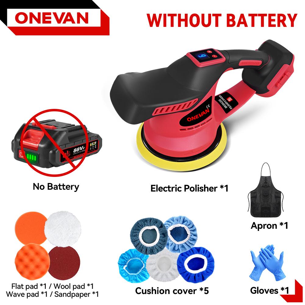 ONEVAN Polizor electric 8500RPM 6 trepte Polizor auto fără fir Electric Auto Ceruire Șlefuire Unealtă electrică Pentru baterie 18v cu pin