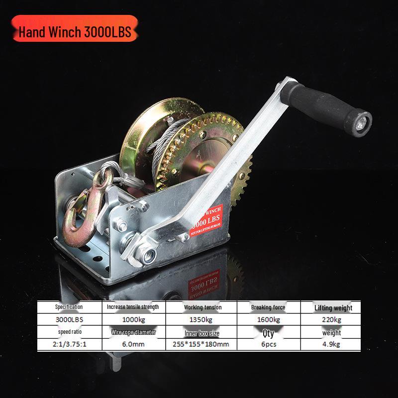 Vinciu manual bidirecțional autoblocant de 1200 lbs pentru ridicare și tracțiune casnică