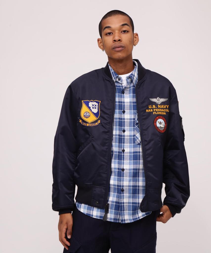 Avirex Blue Angels Jacket Men's L-2 F-14 (Size M, 440, Royal) (Product Code 783-4152003)