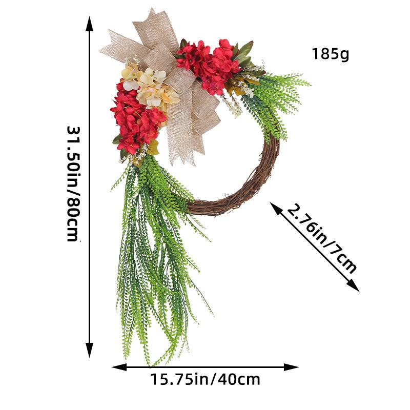 New Style Orange Hydrangea Christmas Cross-Stitch Small Wreath Door Hanger