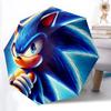 1 Stück Sonic der Igel Automatischer Faltregenschirm - Kompaktes 8-Rippen-Design, Langlebiger Kunststoff & Eisen, Tägliche Nutzung F010625