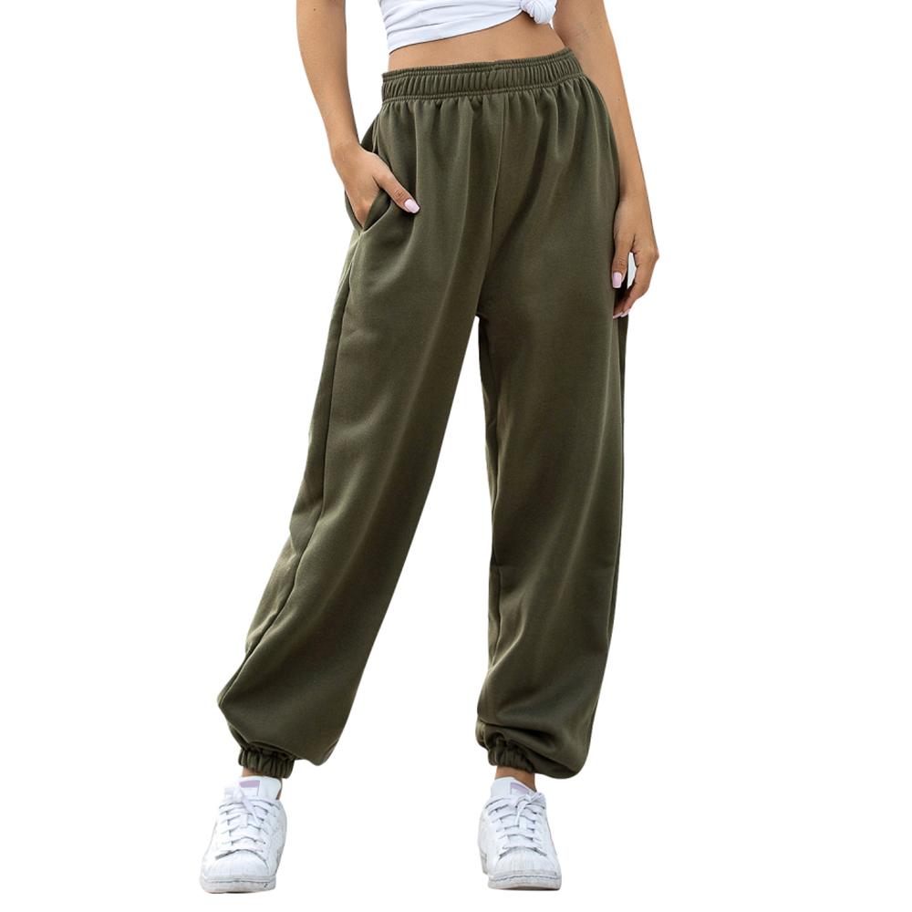 Pantaloni sportivi casual da donna Pantaloni da jogging da corsa solidi Tuta oversize da donna Pantaloni elastici in vita Pantaloni sportivi Pantaloni larghi da salotto