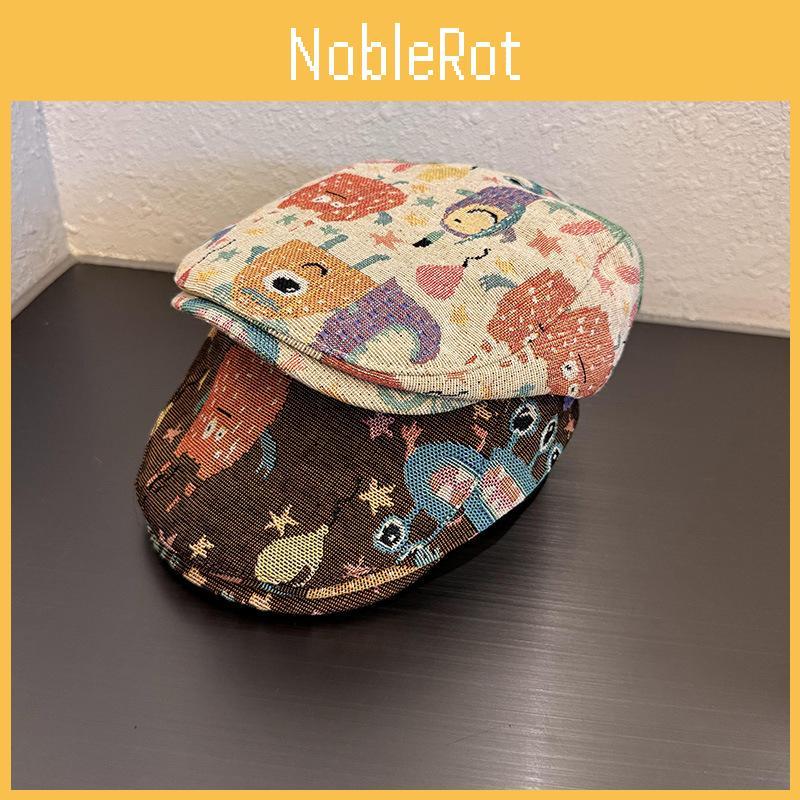 Small Faceenhancing Beret Hat With Cartoon Monster Design For Summer Casual Wear