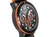 Angel Clover Watch Time Craft Diver TCD45BK-BK Men's Black Leather & Rubber Band