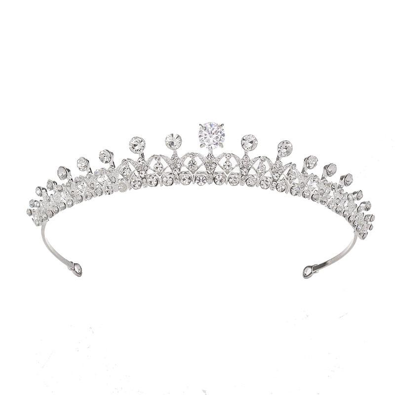 Korean Version of Beautiful Bridal Jewelry Alloy Crown Rhinestone Tiara Bridal Wedding Dress Accessories