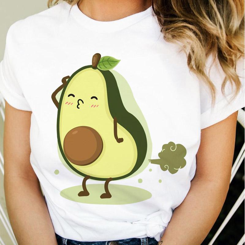 Summer Tshirt Women Cute Avocado Yoga Kawaii Clothes Ladies Tees Tops Graphic Printed Streetwear Kawaii T Shirt Female T-Shirt