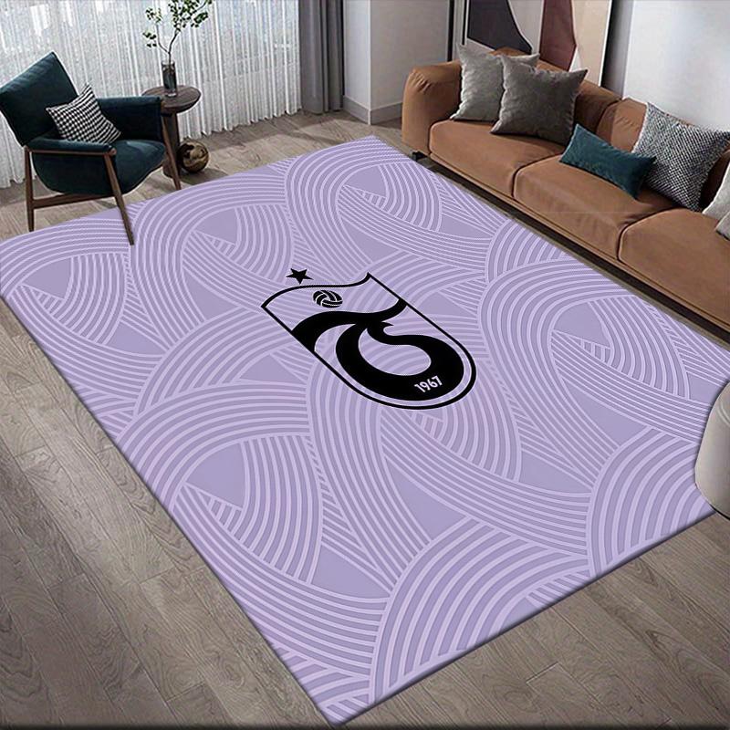 Trabzonspor Flanellmuster Quadratischer Teppich, Läufer, Teppich für Wohnzimmer Schlafzimmer Sofa Spielzimmer Dekor, Rutschfeste Fußmatte