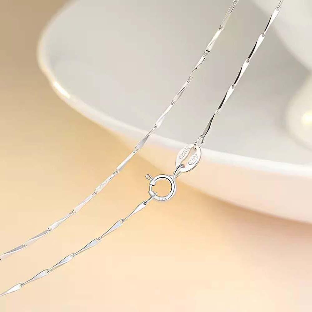 Luxury Stacked Silver Necklace Zinc Zinc Alloy Collarbone Chain Wedding Glitter Choker Necklace  Women