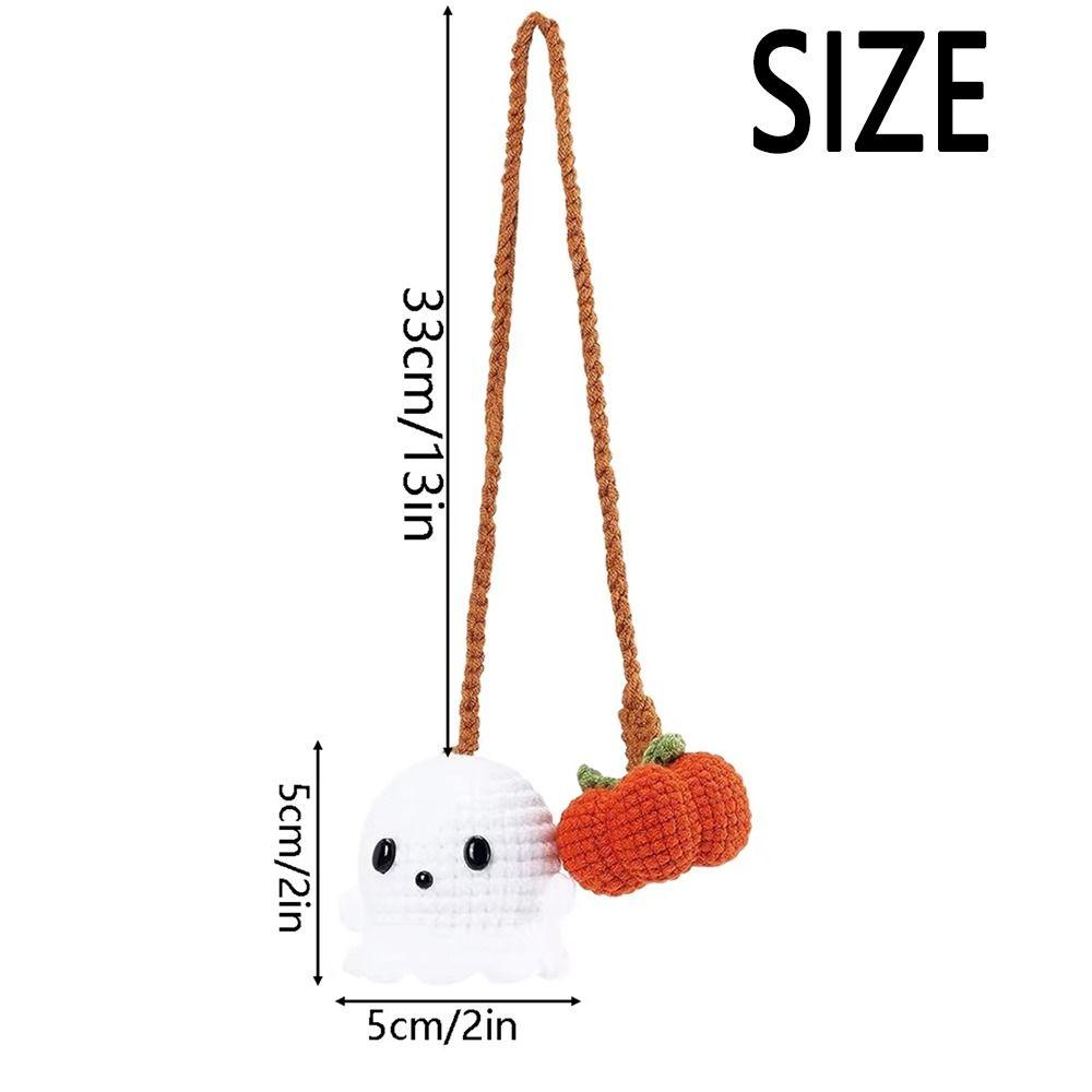 Ghost Shape Halloween Ghost Pendant Creative Crochet Halloween Decorations  Car Interior Decor