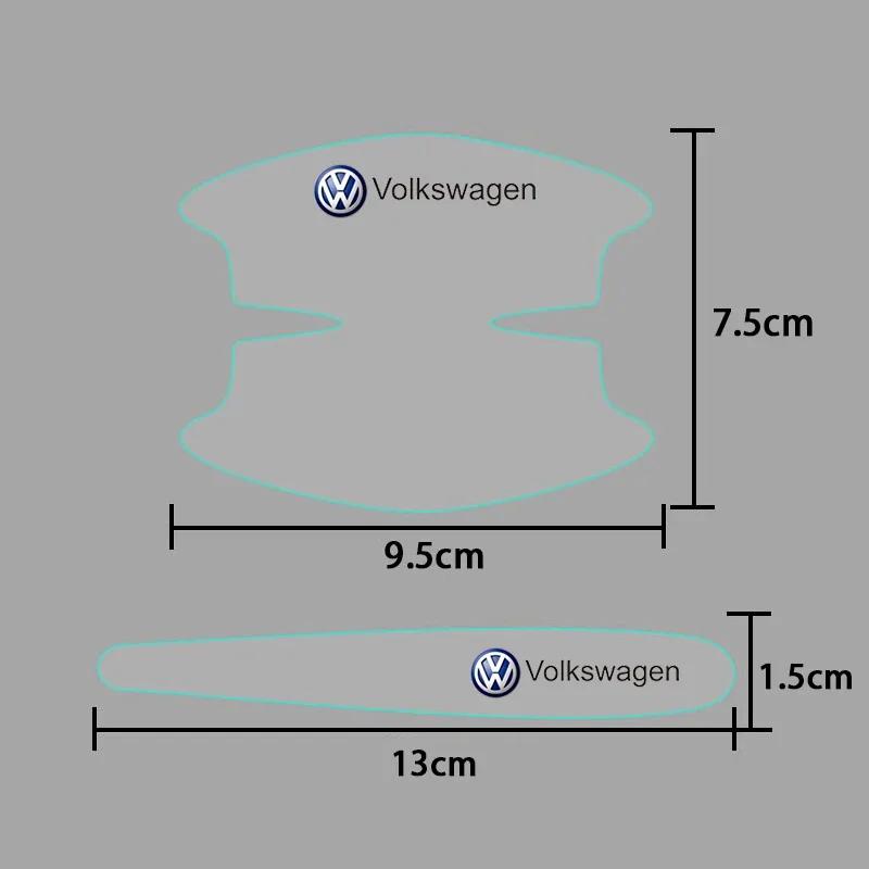 Dla VOLKSWAGEN VW 8 SZTUK Naklejka na klamkę drzwi samochodowych Folia ochronna Naklejka dla Volkswagen Rline Golf GTI Bora Passat Jetta Beetle Scir