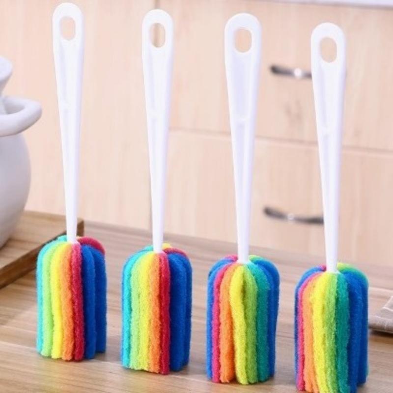 Cup Brush Cleaning Brush Long-handled Multicolored Scouring Brush Glass Bottle and Thermos Cup Cleaning Brush Baby Bottle Brush