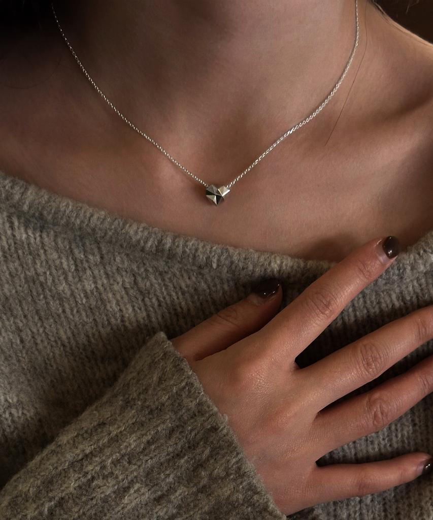 Chalangsi Square Heart Necklace 925 Silver