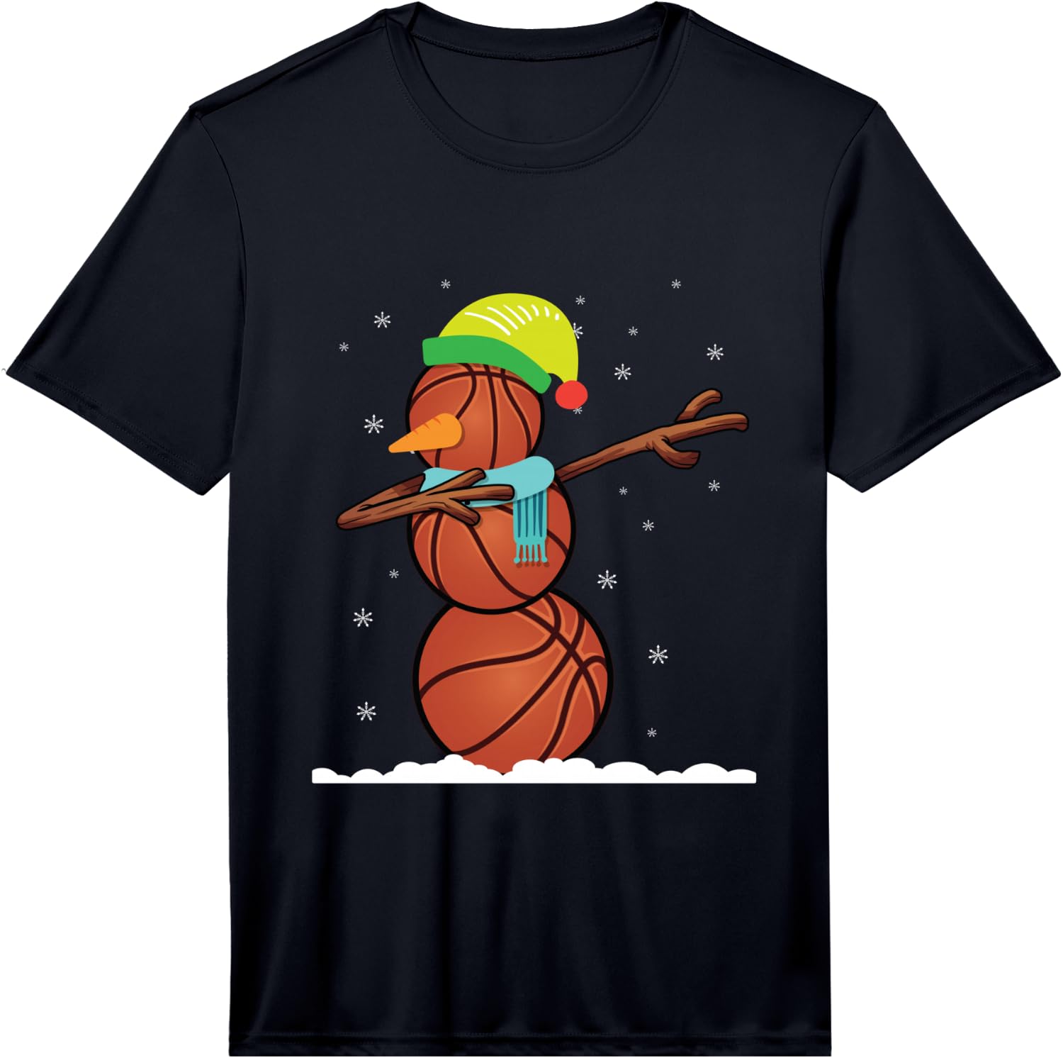 Dab Snowman Made of Basketball Balls Performance T-Shirt Unisex T-Shirt XXXXL