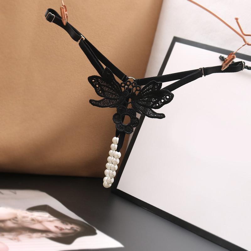 Sexy Embroidery Femal Open Crotch Thong Low-Waist T-Back Panties  Women's Underwear Lingerie G String 63